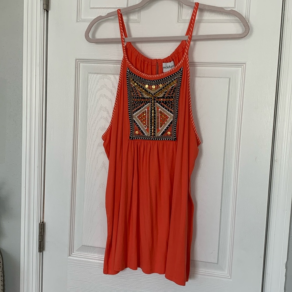 Coral embellished tank - Picture 2 of 6